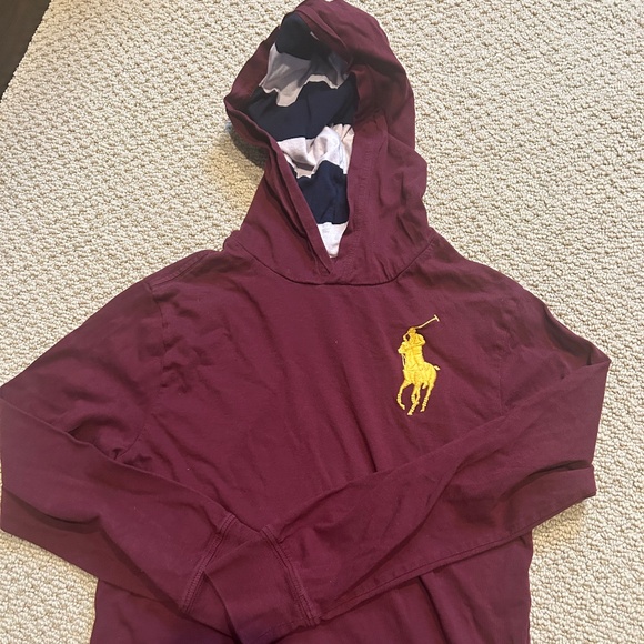 Polo Ralph Lauren Boys burgundy Long sleeved t-shirt with good - Picture 1 of 5